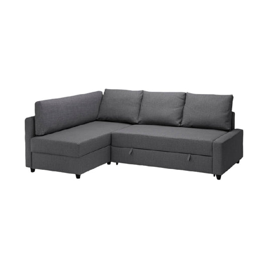 Sofa d'angle modulable pour salon en tissu gris - 200 x 90 x 85